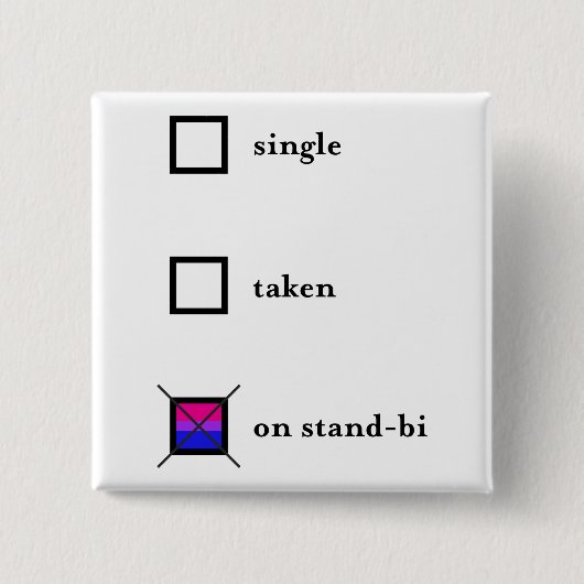 Standaard-bi-pop Vierkante Button 5,1 Cm (Voorkant)