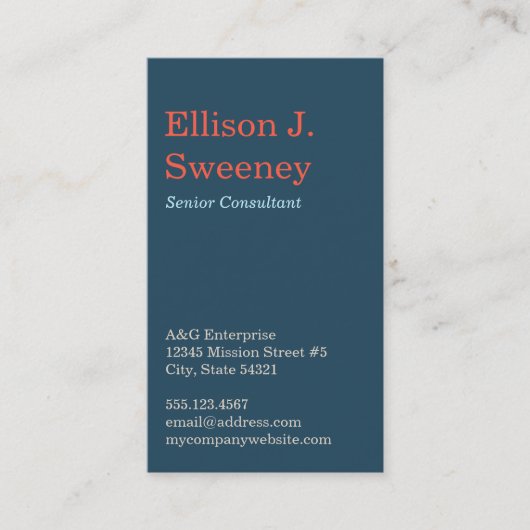 Standaard blauw, professioneel, vette vormgeving visitekaartje (Voorkant)