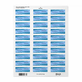 Standaard blauw water en blauw diagonaal lint etiket (Full Sheet)