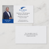 Standaard Blue Custom Headshot Company Logo Financ Visitekaartje (Voorkant / Achterkant)