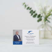 Standaard Blue Custom Headshot Company Logo Financ Visitekaartje (Staand voorkant)