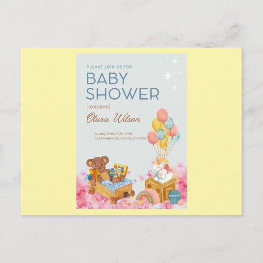 Standaard Briefkaart Baby Shower Uitnodigingen (Voorkant)