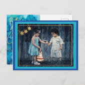 Standaard Briefkaart Hanukkah Gold/Blues Inks (Voorkant / Achterkant)