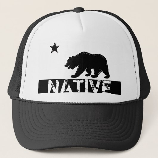 Standaard Californische zwarte beer, vlaggensymboo Trucker Pet (Voorkant)