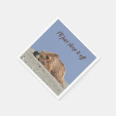 Standaard Cocktail napkin met grizzly beer Servet (Hoek)