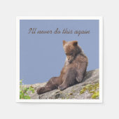 Standaard cocktail servet met grizzlybeerwelp (Voorkant)