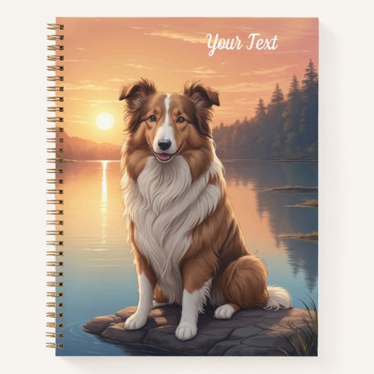 Standaard Collie bij het meer Notitieboek (Voorkant)