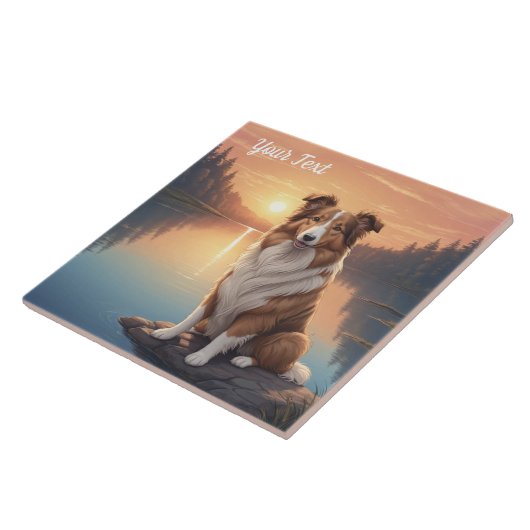 Standaard Collie bij Lake Tegeltje (Zijkant)