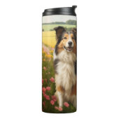 Standaard Collie op Boerderij Thermosbeker (Gedraaid links)