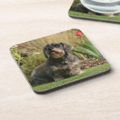 Standaard Dachshund met wirespeed Bier Onderzetter (Linkerzijde)