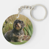 Standaard Dachshund met wirespeed Sleutelhanger (Achterkant)