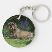 Standaard Dachshund-spits met aderharing Sleutelhanger (Achterkant)