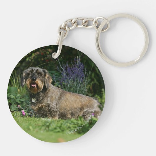 Standaard Dachshund-spits met aderharing Sleutelhanger (Achterkant)