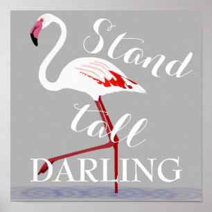 Standaard donkerder citaat flamingo inspirerend poster