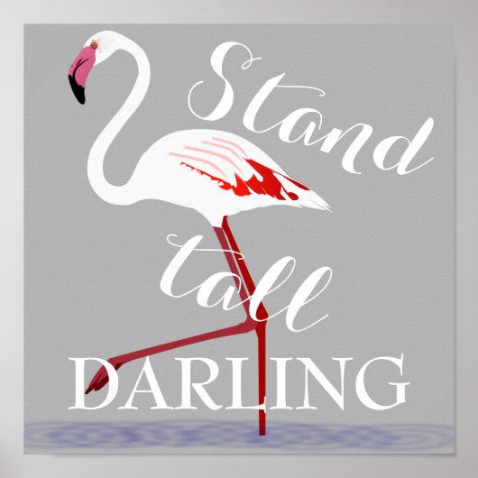 Standaard donkerder citaat flamingo inspirerend poster (Voorkant)