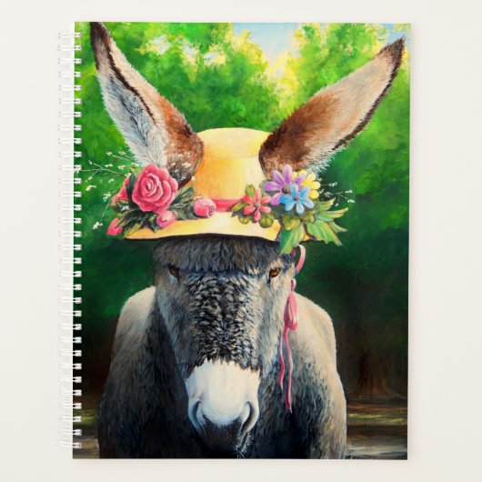 Standaard Donkey/Burro in Roos/maasbloem-pet Planner (Voorkant)