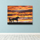Standaard draaiende paardencanvas afdrukken (Insitu (Houten vloer))