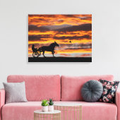 Standaard draaiende paardencanvas afdrukken (Insitu (Woonkamer))