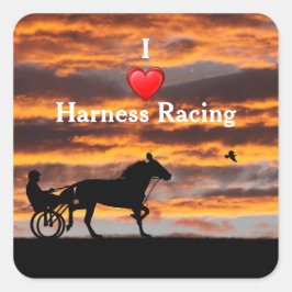 Standaard draaiende paardenraceStickers Vierkante Sticker