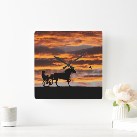 Standaard draaiende ringpaard wandklok (Huis)