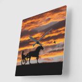 Standaard draaiende ringpaard wandklok (Hoek)