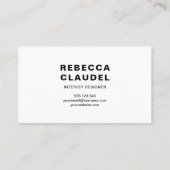 Standaard Eenvoudige Aangepaste Visitekaartje (Achterkant)