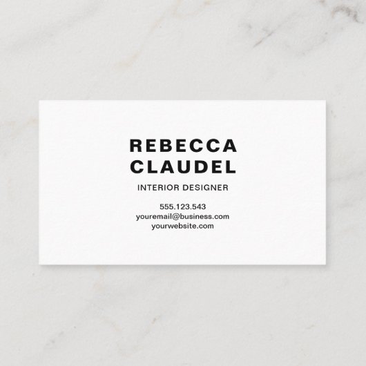 Standaard Eenvoudige Aangepaste Visitekaartje (Achterkant)