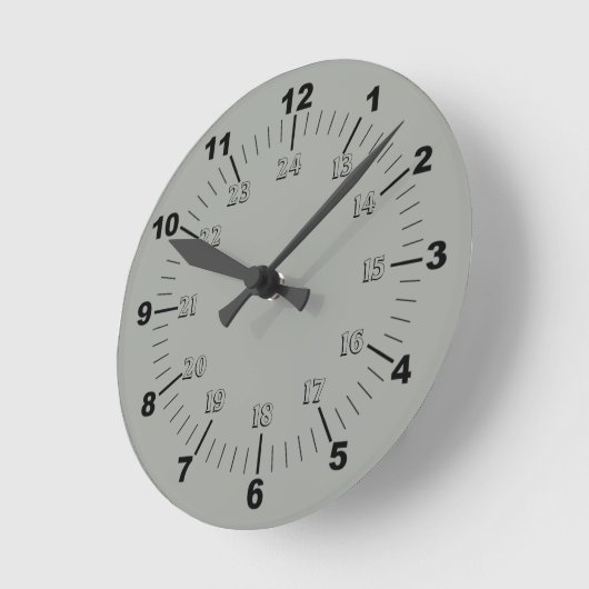 Standaard- en militaire tijd ronde klok (Hoek)