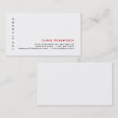 Standaard grijs wit Visitekaartje met rood opschri (Voorkant / Achterkant)