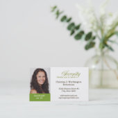 Standaard groen custom headshot bedrijf logo visitekaartje (Staand voorkant)
