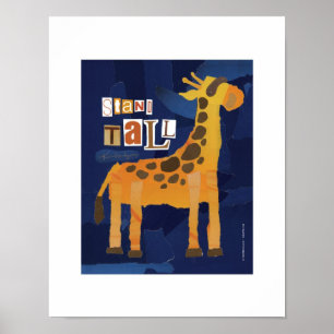 Standaard hoge Giraffe afdrukken Poster