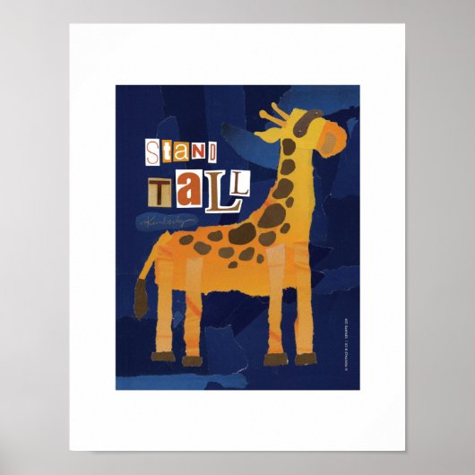 Standaard hoge Giraffe afdrukken Poster (Voorkant)