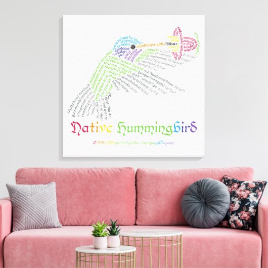 Standaard Hummingbird Canvas afdrukken (Insitu (Woonkamer))