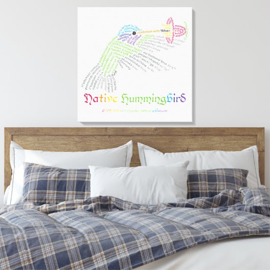 Standaard Hummingbird Canvas afdrukken (Insitu (Slaapkamer))