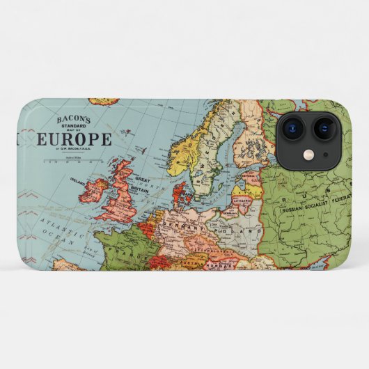 Standaard kaart van de Europa 20e eeuw Case-Mate iPhone Case (Achterkant (horizontaal))
