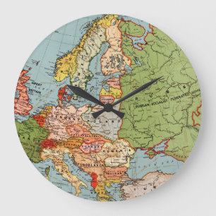 Standaard kaart van de  Europa 20e eeuw Grote Klok