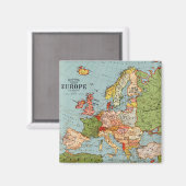 Standaard kaart van de Europa 20e eeuw Magneet (Voorkant / Achterkant)
