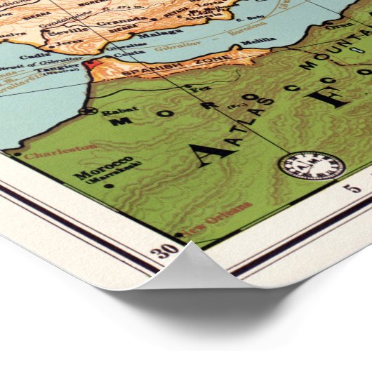 Standaard kaart van de  Europa 20e eeuw Poster (Hoek)