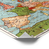 Standaard kaart van de  Europa 20e eeuw Poster (Hoek)