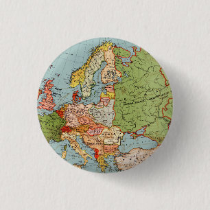 Standaard kaart van de Europa 20e eeuw Ronde Button 3,2 Cm