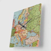 Standaard kaart van de  Europa 20e eeuw Vierkante Klok (Hoek)