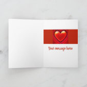 Standaard kerstkaart rode hart aangepaste tekst kaart (Binnen)