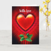 Standaard kerstkaart rode hart aangepaste tekst kaart (Gele Bloem)