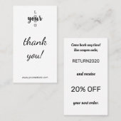 Standaard Kleine Onderneming Dank u Code Visitekaartje (Voorkant / Achterkant)
