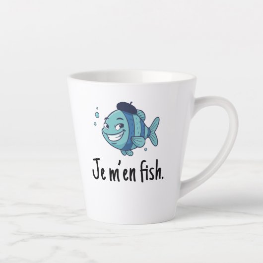 Standaard Latte Mok - Je m'en fish (Rechts)