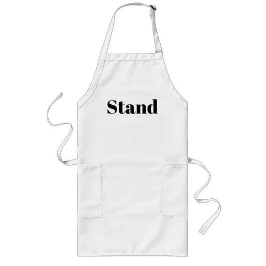 Standaard Logo Witte Chef Barbecue Keuken Lang Schort (Voorkant)