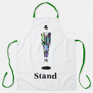 Standaard Man Groene Riemen Witte Keuken Ambacht C Schort