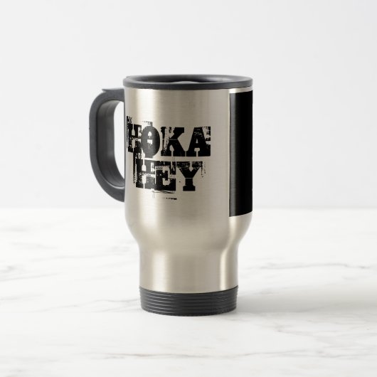 Standaard Man permanent Beer Reisbeker (Voorkant links)