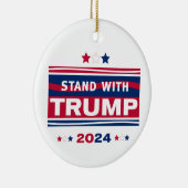 Standaard met Trump~2024~MAGA Keramisch Ornament (Rechts)