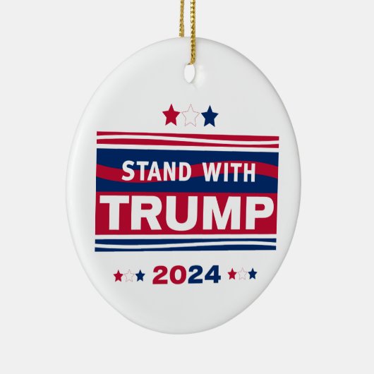 Standaard met Trump~2024~MAGA Keramisch Ornament (Rechts)